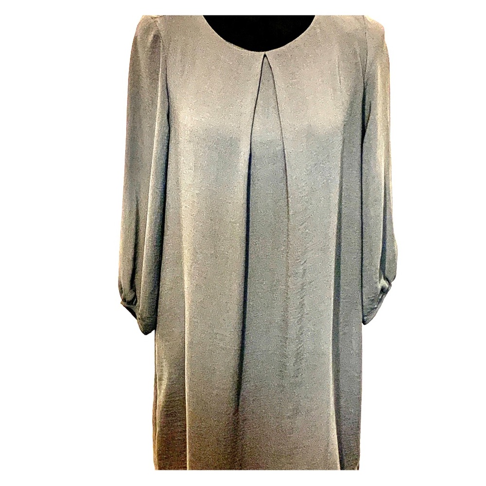 H&M Gray Pleated Swing Dress
